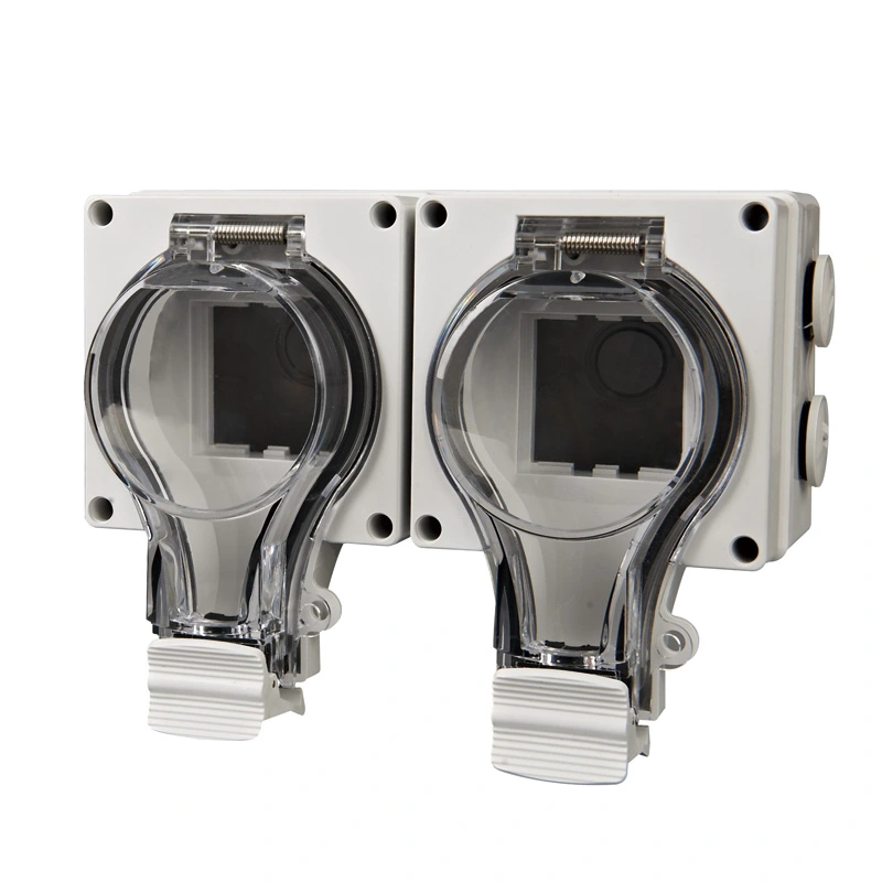 IP66 Fou Fa'asologa Fa'asuava Socket 2 Gang Socket E Ganoa Shell